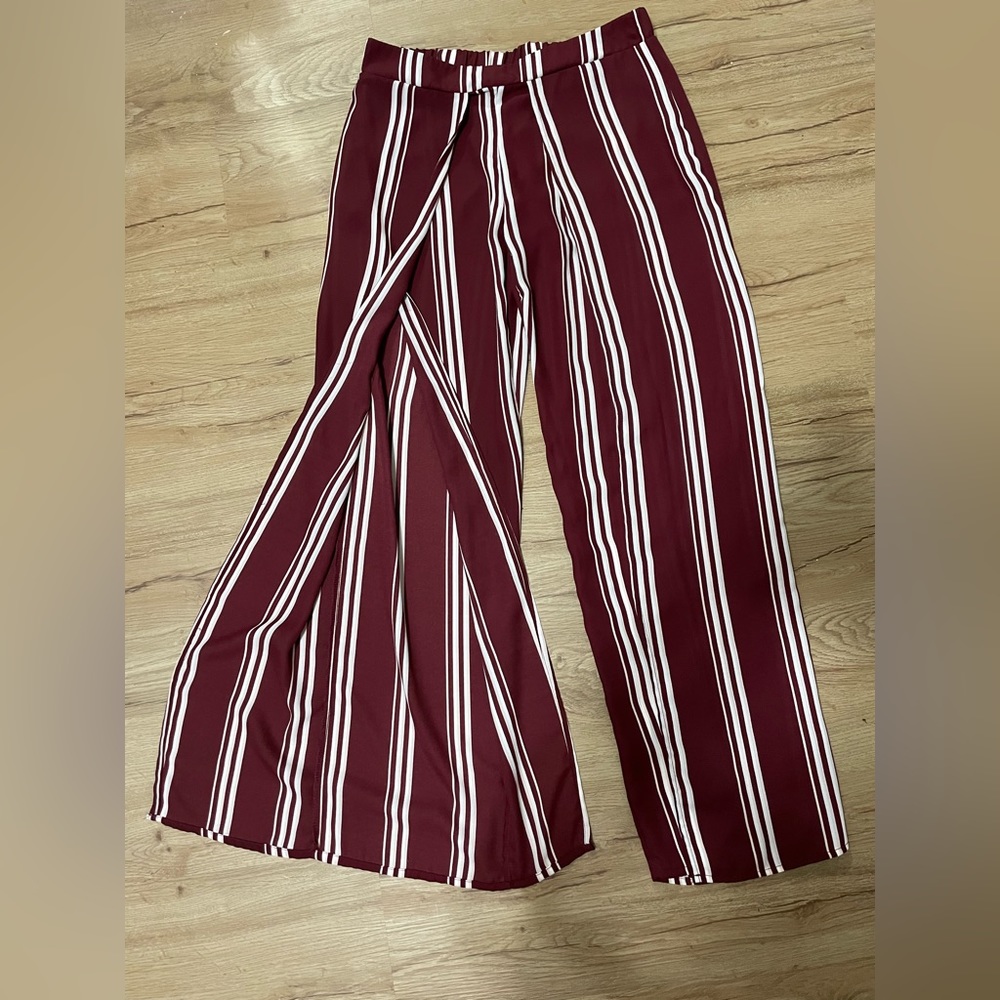 flowy, open-leg pants